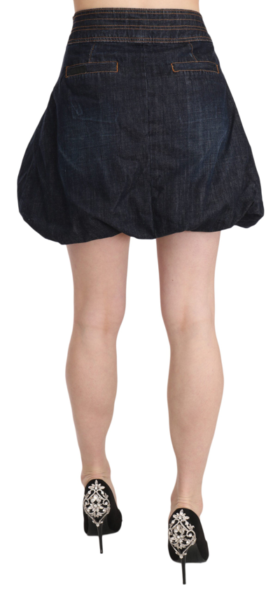 Exte Cotton Stretch A-line Mini Skirt In Blue