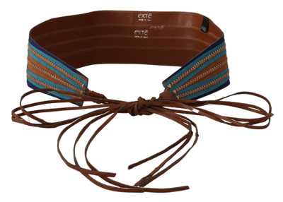 Shop Exte Brown Leather Wide Waistband Tie Fastening Women's Belt