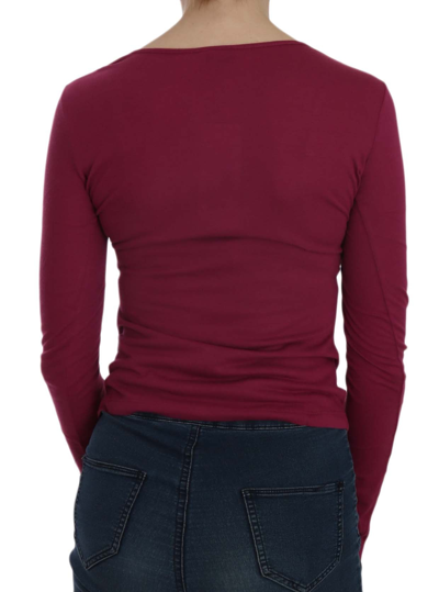 Exte Crystal Embellished Long Sleeve Casual Top In Red