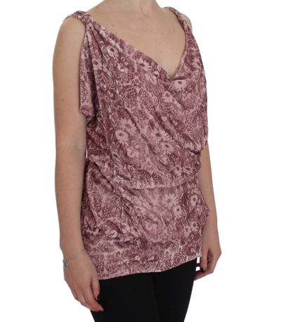 Shop Exte Pink Floral Print Viscose Silk Blouse Women's Top
