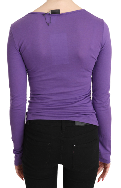 Shop Exte Elegant Purple Crystal Embellished Long Sleeve Women's Top