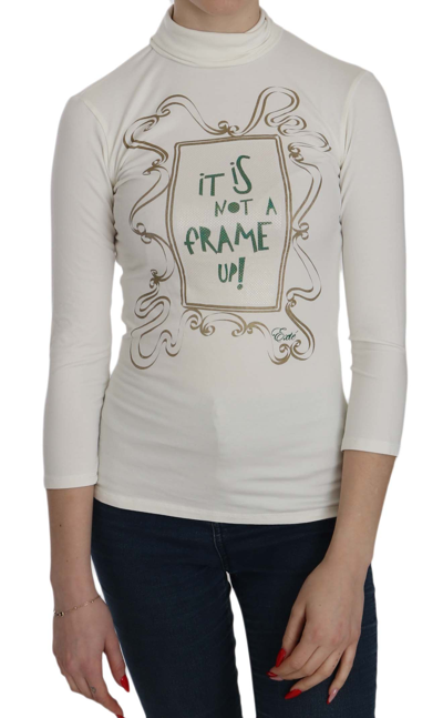 Shop Exte Chic White Printed Turtle Neck Women's Blouse