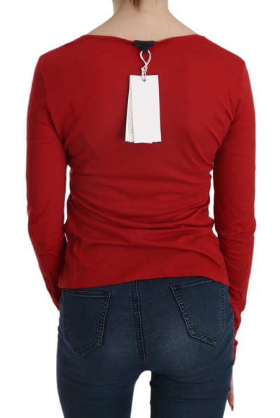 Exte Crystal Embellished Long Sleeve Blouse In Red