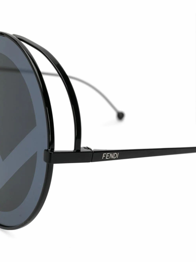 Shop Fendi Women's Black Metal Sunglasses