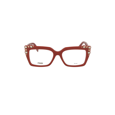 Shop Fendi Women's Red Metal Glasses