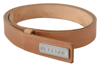 Gianfranco Ferre Gf Ferre Brown Leather Slim Silver Logo Buckle Women's  Belt | ModeSens