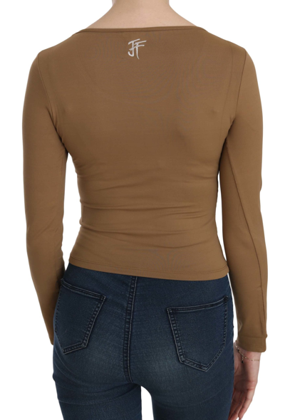 Shop Gianfranco Ferre Gf Ferre Elegant Brown Fitted Blouse For Sophisticated Women's Evenings