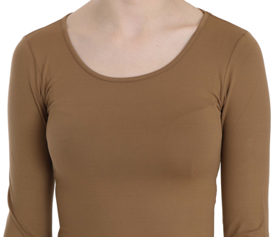 Shop Gianfranco Ferre Gf Ferre Elegant Brown Fitted Blouse For Sophisticated Women's Evenings