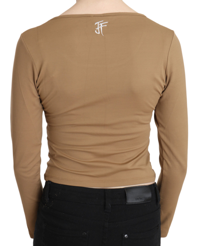Shop Gianfranco Ferre Gf Ferre Elegant Brown Long Sleeve Cropped Women's Top