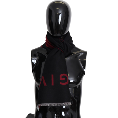 Shop Givenchy Elegant Unisex Wool Silk Blend Men's Scarf In Black