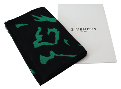 Shop Givenchy Elegant Wool Silk Black Unisex Men's Scarf