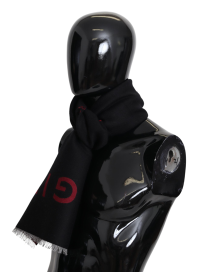 Givenchy Elegant Unisex Wool Silk Blend Scarf In Black