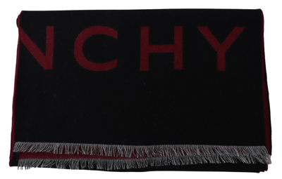 Shop Givenchy Elegant Unisex Wool Silk Blend Men's Scarf In Black