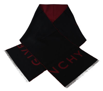 Shop Givenchy Elegant Unisex Wool Silk Blend Men's Scarf In Black