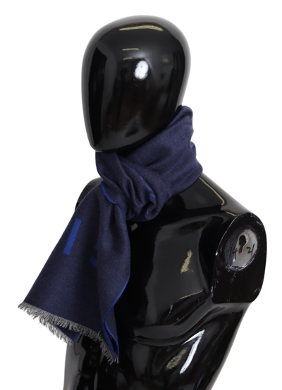 Shop Givenchy Elegant Unisex Wool Silk Blend Men's Scarf In Blue