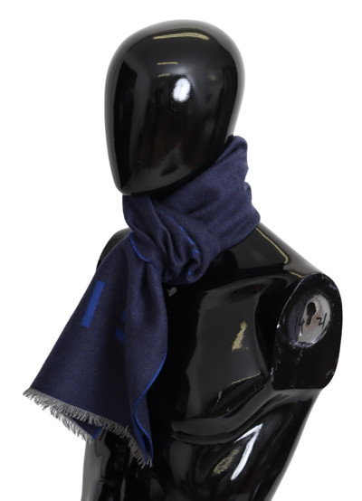 Givenchy Elegant Unisex Wool Silk Blend Men's Scarf In Blue