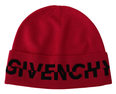 Shop Givenchy Elegant Wool Beanie With Signature Contrast Men's Logo In Pink