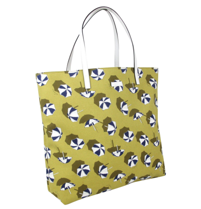 Shop Gucci Heartbit Canvas Yellow/parasol Tote Handbag With Parasol Print 295252 7309 In Yellow / Parasol