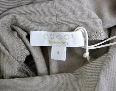 Shop Gucci Kids Beige Modal Cashmere Horsebit Turtle Neck T Shirt (size 4)