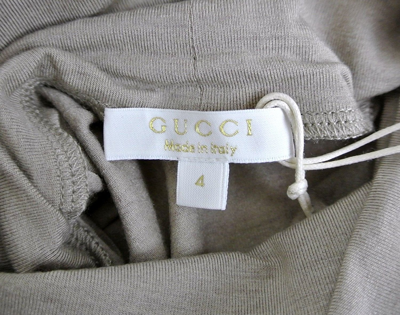 Gucci Kids Beige Modal Cashmere Horsebit Turtle Neck T Shirt (size 4) In Beige