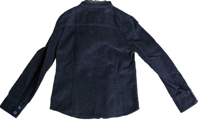 Shop Gucci Kids Blue Cotton With Ruffled Detail Long Sleeve Top Shirt (size 4)
