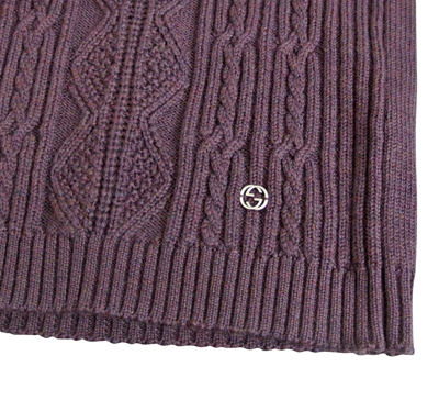 Shop Gucci Kids Burgundy Wool Turtle Neck Sweater Top With Interlocking