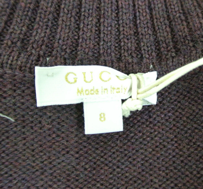 Shop Gucci Kids Burgundy Wool Turtle Neck Sweater Top With Interlocking