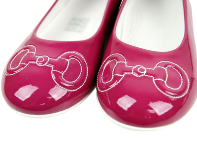 Gucci Kids Magenta Patent Leather Horsebit Stitch Ballet Flat 297467 In Magenta