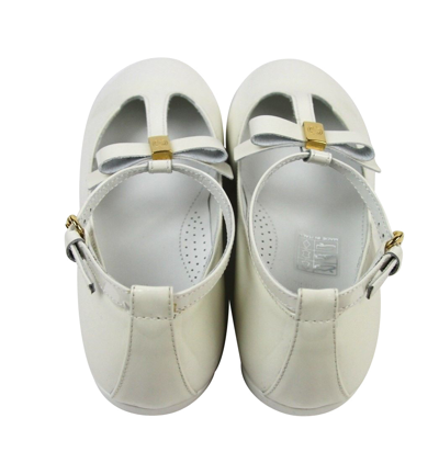 Shop Gucci Kids White Patent Leather Ballet Flat With Bow 285312 285313