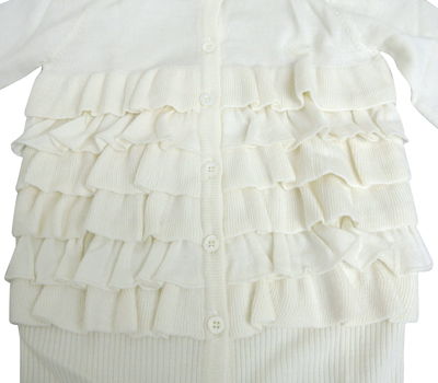 Gucci Kids White Ruffle Wool / Cashmere / Silk Sweater Top(size 4) In White