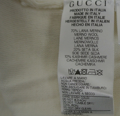 Gucci Kids White Ruffle Wool / Cashmere / Silk Sweater Top(size 4) In White