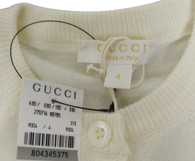 Gucci Kids White Ruffle Wool / Cashmere / Silk Sweater Top(size 4) In White