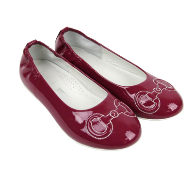 Gucci Kids Magenta Patent Leather Horsebit Stitch Ballet Flat 297467 In Magenta