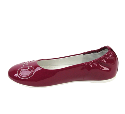 Gucci Kids Magenta Patent Leather Horsebit Stitch Ballet Flat 297467 In Magenta