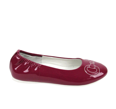 Gucci Kids Magenta Patent Leather Horsebit Stitch Ballet Flat 297467 In Magenta