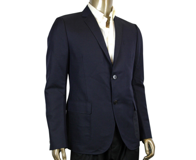 Gucci Embossed Cotton Twill Jacket In Blue