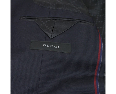 Gucci Embossed Cotton Twill Jacket In Blue