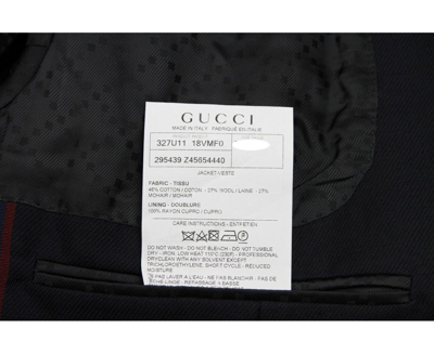 Shop Gucci Men's 2 Button Blue Cotton / Wool / Mohair Dylan'60 Selvage Jacket