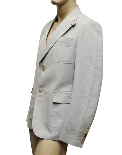 Shop Gucci Men's Beige Blue Coat Jacket Blazer In Beige / Blue