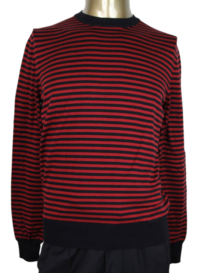Shop Gucci Men's Black / Red Striped Cashmere Cotton Pullover Sweater 411730 4027 (small)