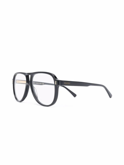 Shop Gucci Men's Black Acetate Glasses