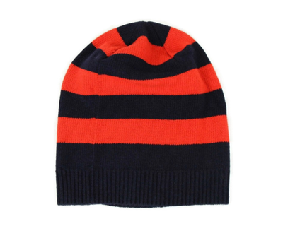 Shop Gucci Men's Blue / Red Striped Wool Knit Beanie Hat With Large Bee M / 58