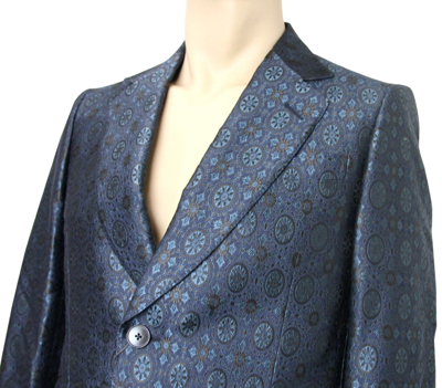 Shop Gucci Men's Blue Floral Rose Window Jacquard Dandy Jacket