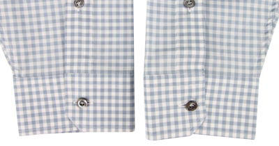 Gucci Men's Blue Topaz / White Cotton Vichy Checkered Slim Shirt In Blue Topaz / White