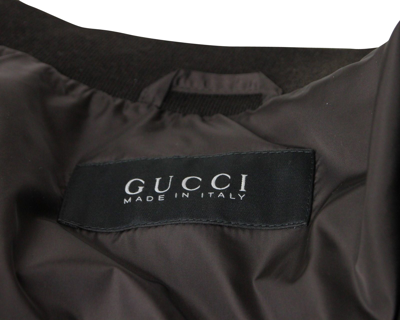 Gucci Men's Bomber Brown Polyamide Leopard Print Jacket In Brown