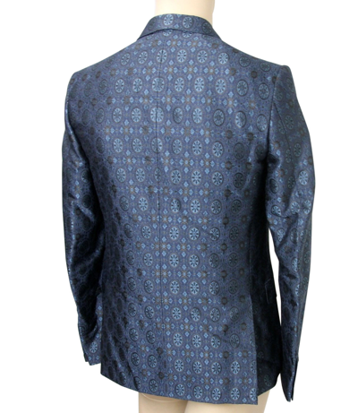 Shop Gucci Men's Blue Floral Rose Window Jacquard Dandy Jacket