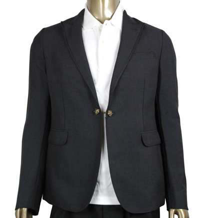 Shop Gucci Men's Formal 1 Button Charcoal Wool / Mohair Evening Jacket