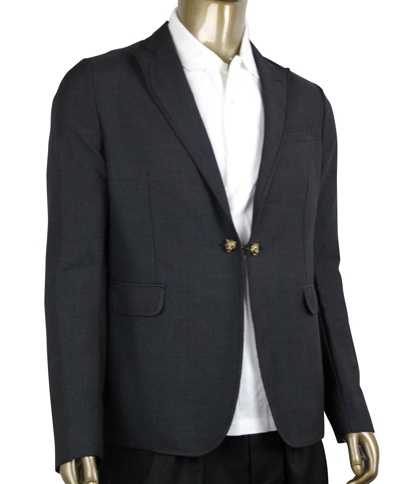 Gucci Men's Formal 1 Button Charcoal Wool / Mohair Evening Jacket In Charcoal