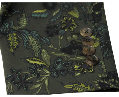 Gucci Mens Floral Blazer Green Cotton Two Button Jacket 342320 3661