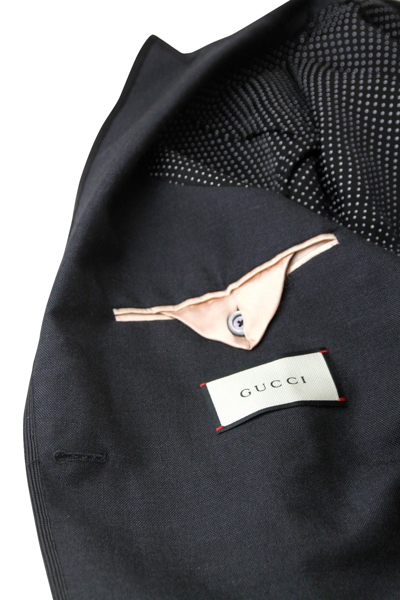 Shop Gucci Men's Formal 1 Button Charcoal Wool / Mohair Evening Jacket